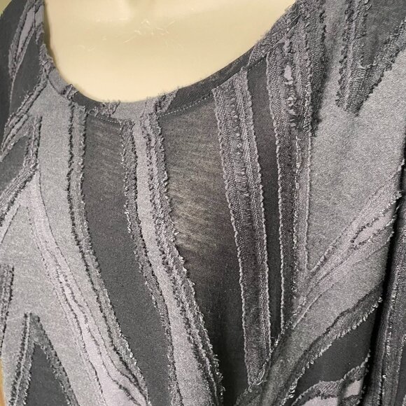 Simply Vera Woman Frayed Edge Strip Blouse Handkerchief Hem Dress Plus Size 3X u - Picture 3 of 8